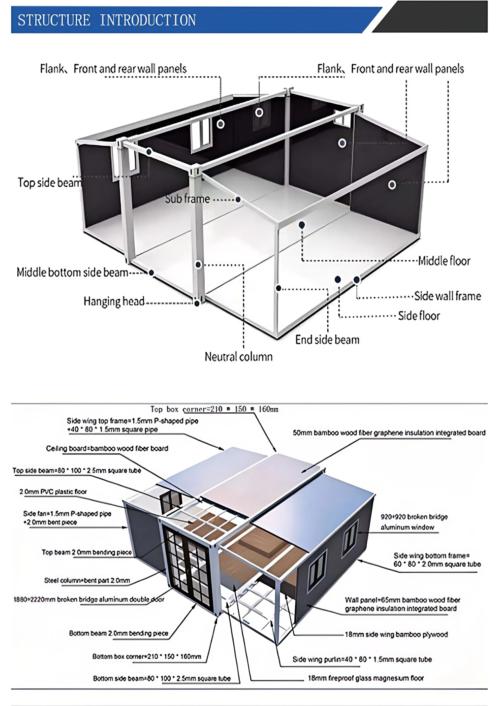 20FT Luxury Expandable Prefab House with Modular Prefabricated Office & Portable Mobile Container Home 2