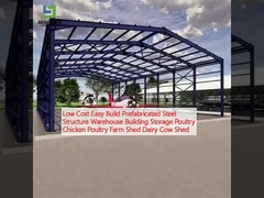 Bajo costo fácil de construir estructura prefabricada de acero almacén edificio de almacenamiento aves de corral pollo granja de aves de corral cobertizo de vacas lecheras cobertizo