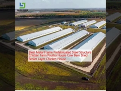 Cuadro de acero Metal Prefabricado Estructura de acero Granja de pollos Casa de aves de corral Granero de vacas Granero de pollos Capa Casa de pollo