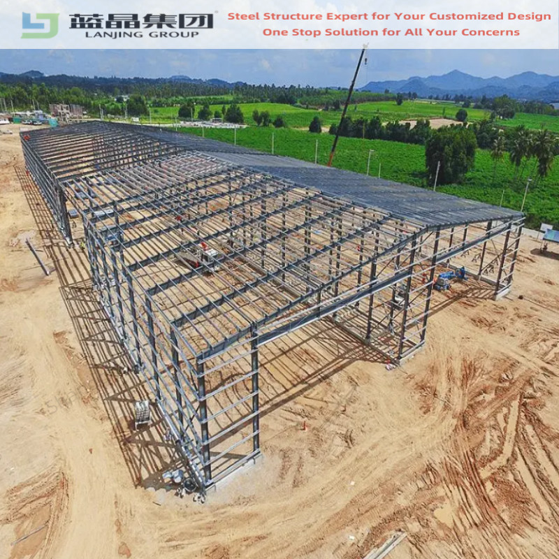 Prefabricated Metal Workshop Light Industrial Steel Structure Building ...