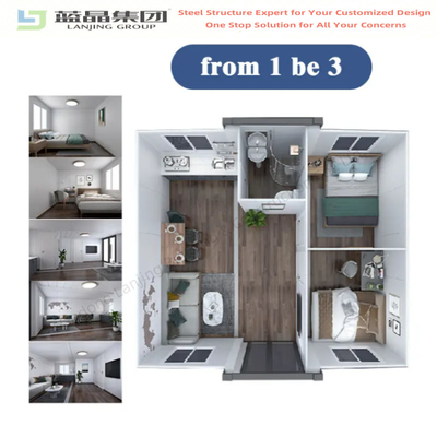 Mobile Portable Prefabricated Container House 20ft 40ft Double Wing Luxury Tiny