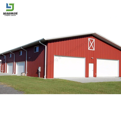 Buen precio Almacén de estructura de acero prefabricado industrial comercial con marco de metal de gran envergadura y estándar DIN en línea