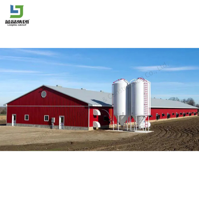 Prefabricated Low Cost Portal Frame Steel Structure Poultry Shed Chicken Farm House Layer Broiler Hens Shed Barn