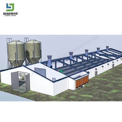 Prefabricated Design Automatic Egg Layer Poultry Farm Battery Chicken House Laying Hens Steel Structure Warehouse Farming Equipment Cow Barn Shed