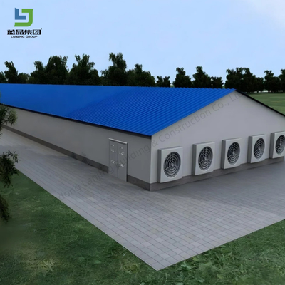 Prefabricated Farm Steel Structure Open Colsed Broiler Poultry Chicken Houses Fully Automated Chicken Farming Equipment Cow Barn Shed