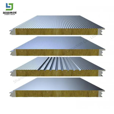Good price Rock Wool Metal Sandwich Panel For Wall Roof Steel Structure Industrial Building online