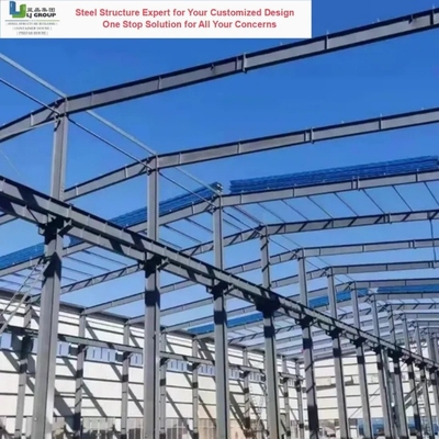 Progettazione grafica Collegamento a bullone Large Span Metal Steel Structure Frame Laboratorio di stoccaggio Laboratorio di stoccaggio Standard BS