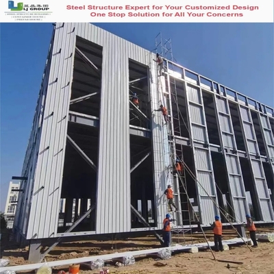 Buen precio Diseño de modelado 3D Prefabricado Alto edificio galvanizado Portal pintado Acero ligero Granja Almacenamiento Taller Almacén en línea